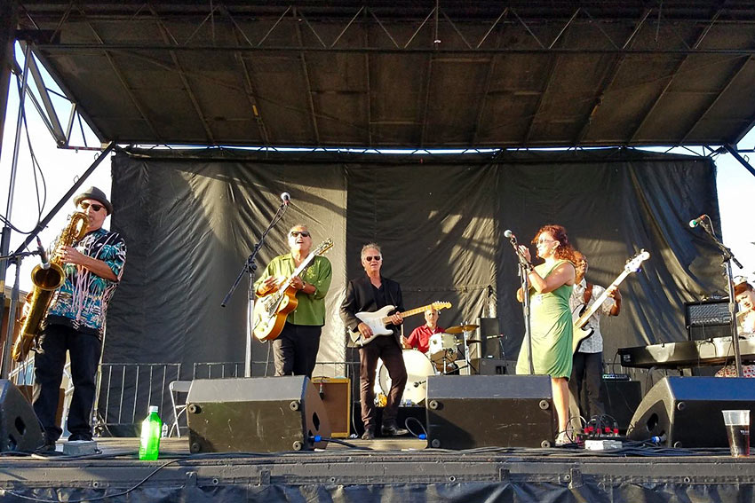 Jonny Viau onstage with Blue Largo and Zach Zunis