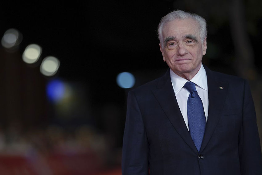 director Martin Scorsese poses on the red carpet of the movie 'The Irishman,' at the Rome Film Fest