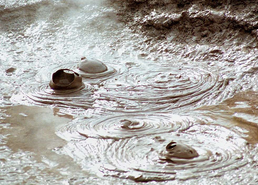 bubbling mud pool