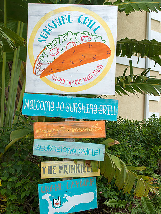 Sunshine Grill sign, Grand Cayman