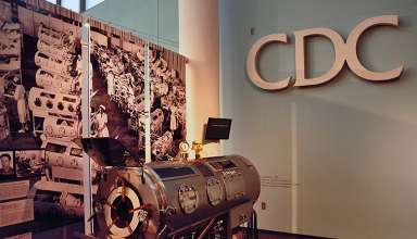 iron lung display at the CDC Museum, Atlanta
