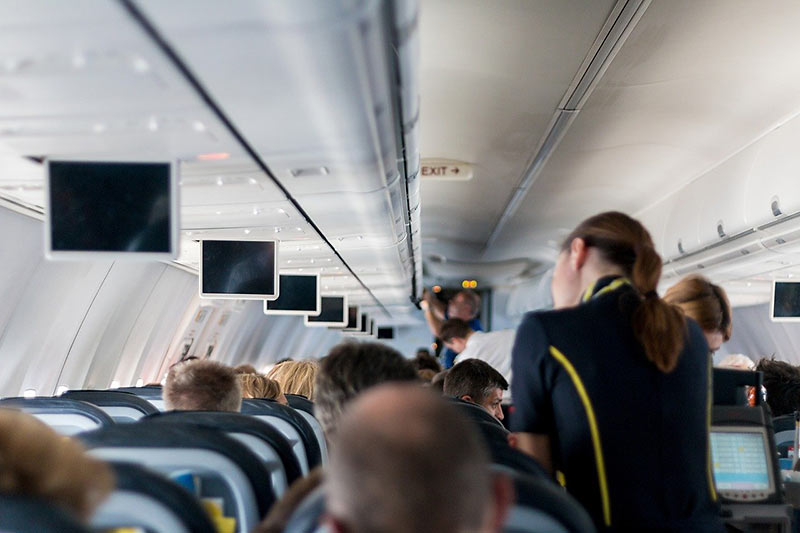 stewardess at work