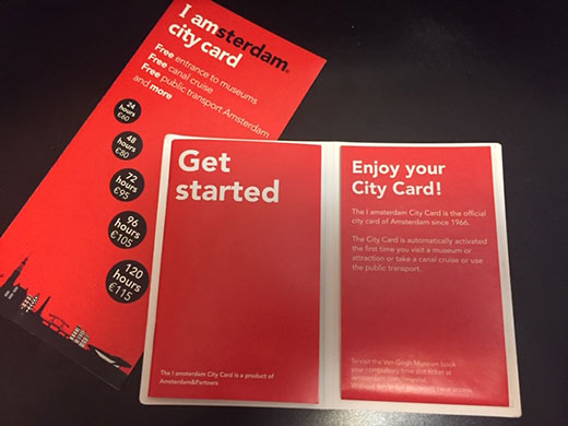 I amsterdam city card booklets