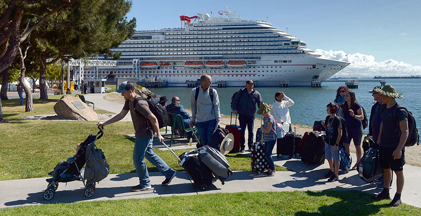 passengers on the Carnival Panorama in Long Beach