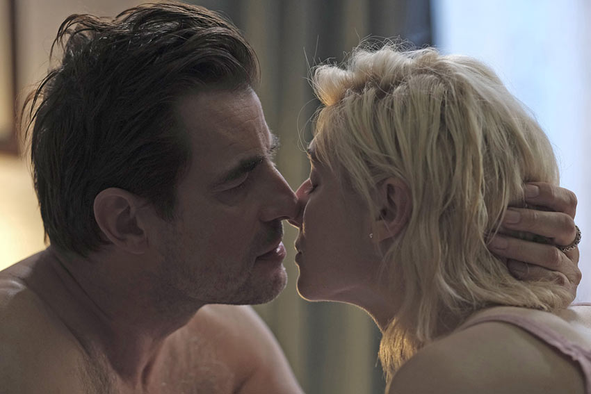 Claes Bang as James Figueras and Elizabeth Debicki as Berenice Hollis