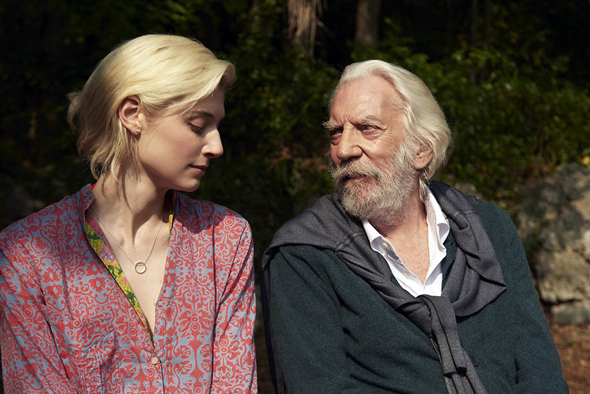 Elizabeth Debicki and Donald Sutherland in 'The Burnt Orange Heresy'