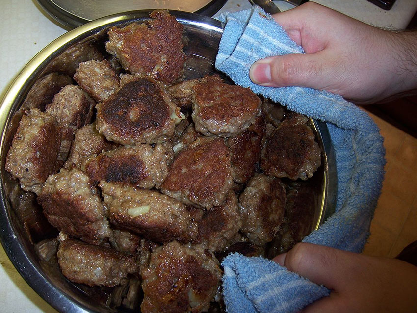 a batch of Frikadeller