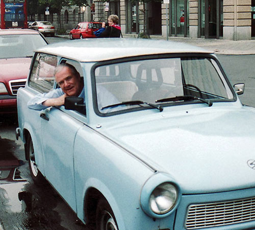 John Clayton in a Trabant, Berlin