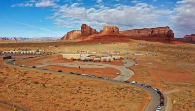 Covid-19 test line at Navajo Nation
