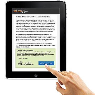 WaiverSign on tablet