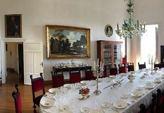 elegant dining room at the Palazzo Lanza Tomasi