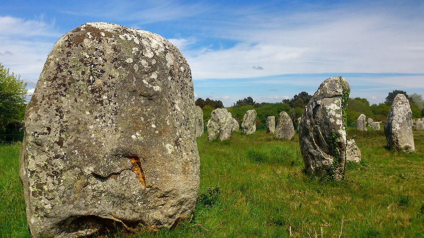 standing stones in Brittany, France