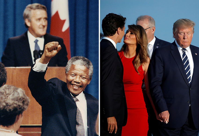 Nelson Mandela, Brian Mulroney, Justin Trudeau, Melania and Donald Trump