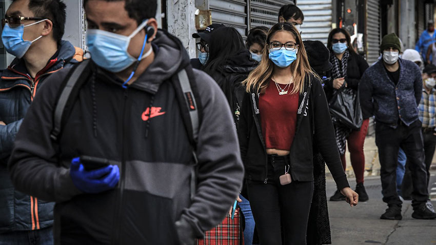 people wearing masks as Covid19 precautions