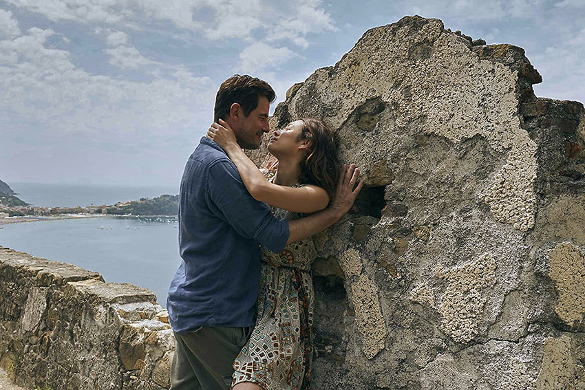 Claes Bang and Olga Kurylenko in 'The Bay of Silence'