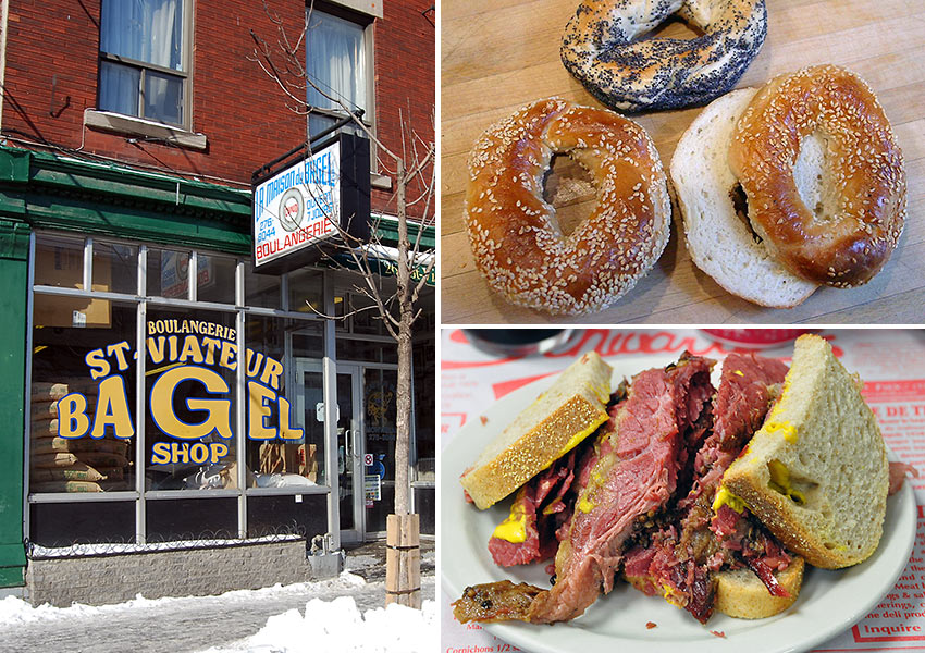 St.-Viateur Bagel’s, Montreal bagels and Schwartz’s smoked meat sandwich