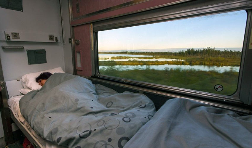 sleeping aboard a VIA Rail Canada train