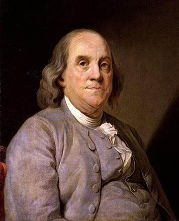 painting of Benjamin Franklin by Joseph-Siffred Duplessis