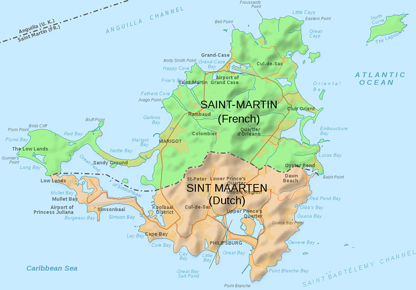 map of St. Martin