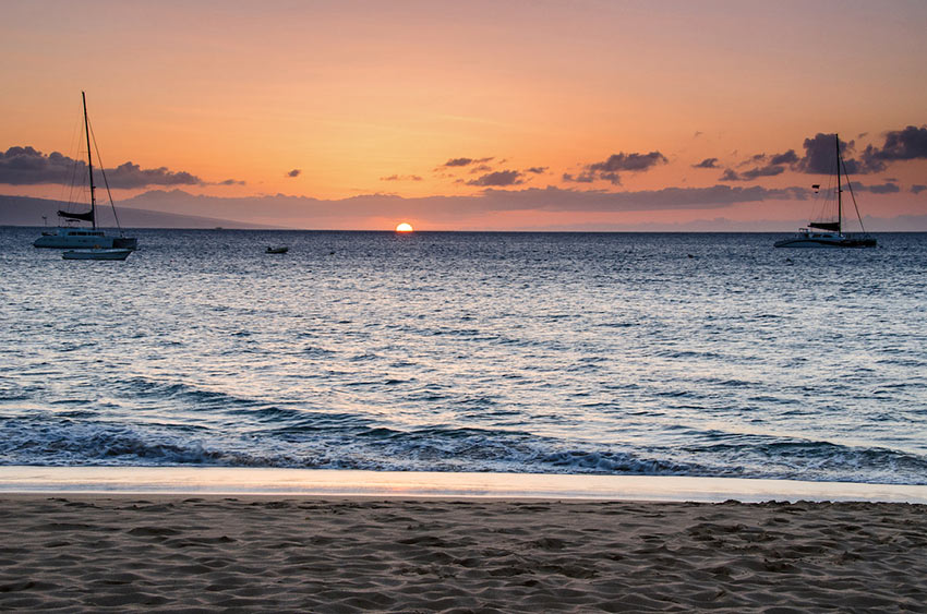 Ka'anapali Beach sunset view