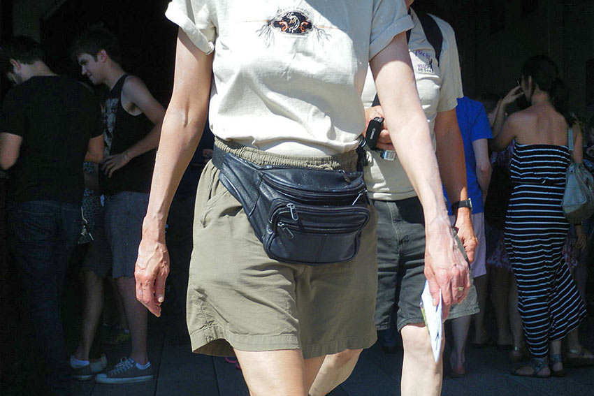 woman with fanny pack