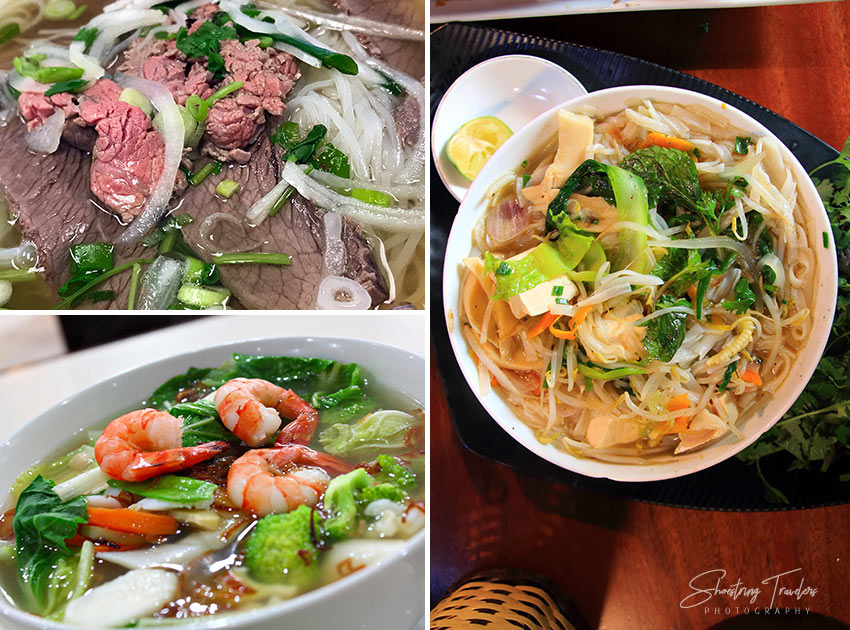 beef, seafood and vegan pho