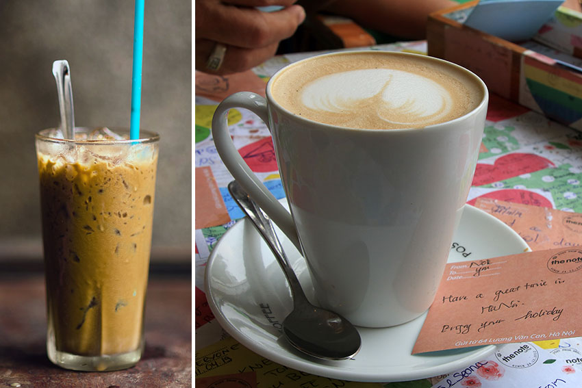 Vietnamese iced coffee and egg coffee