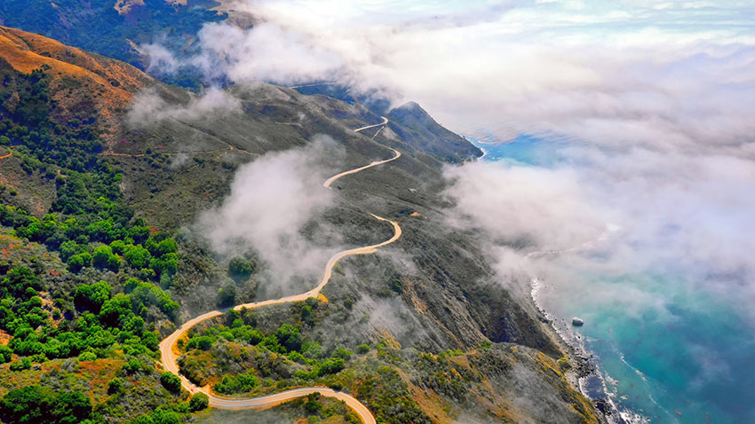 aerial view of the Pacific Coast Highway, Big Sur