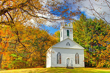 New England fall scene