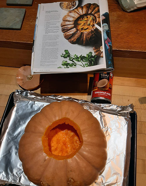 prepping a pumpkin