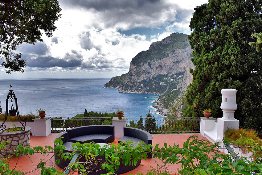 view of the Sorrento Peninsula and Tyrrhenian Sea, Capri