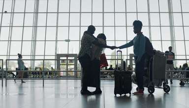 immigrant family reunites at the airport after 17 years: a scene from 'Farewell Amor'