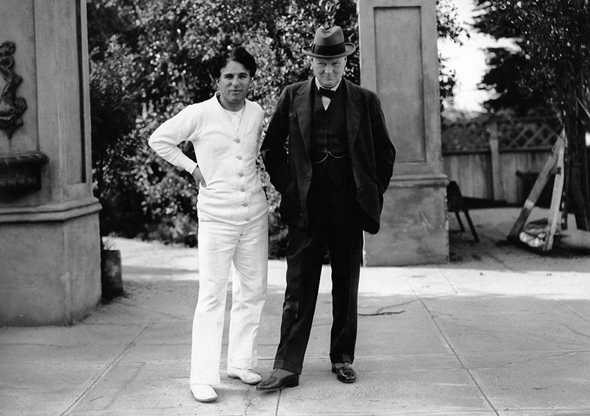 Charlie Chaplin and Winston Churchill