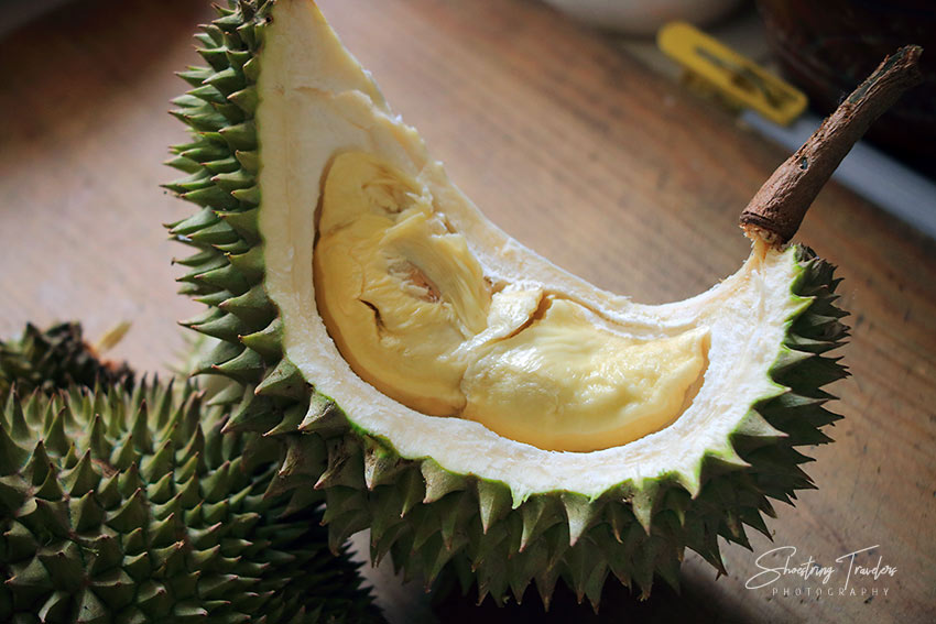 interior of a durian fruit