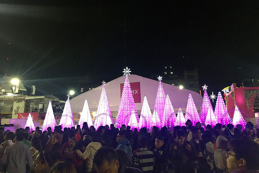 Christmas light event in Mexico City