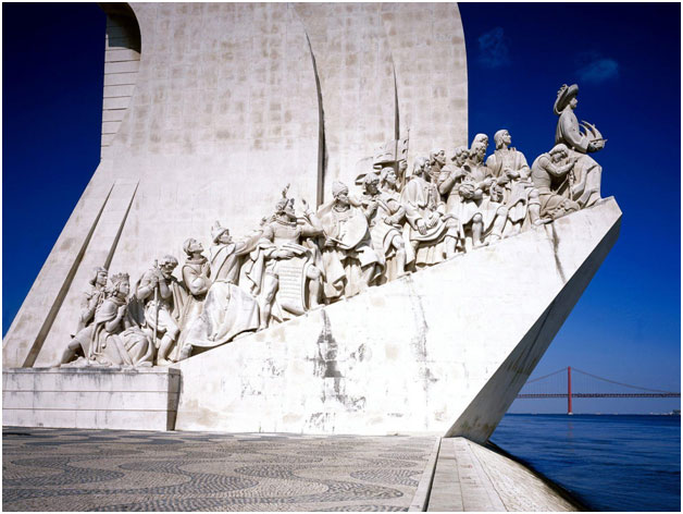 Erected in1940, the Monument to the Discoveries evokes the Portuguese overseas expansion and glorious past. Photograph courtesy Lisbon Tourist Authority.