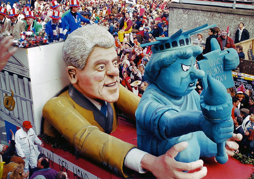 Bill Clinton carnival float Cologne, Germany