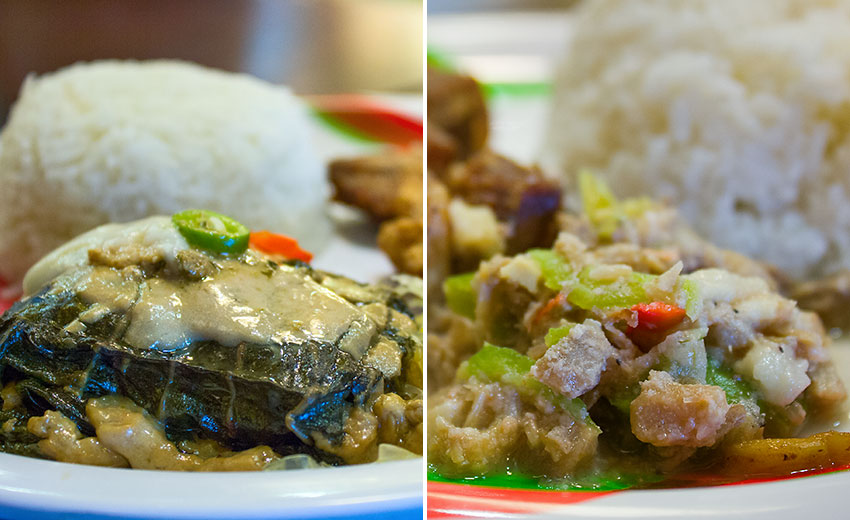 coconut-based laing and Bicol Express