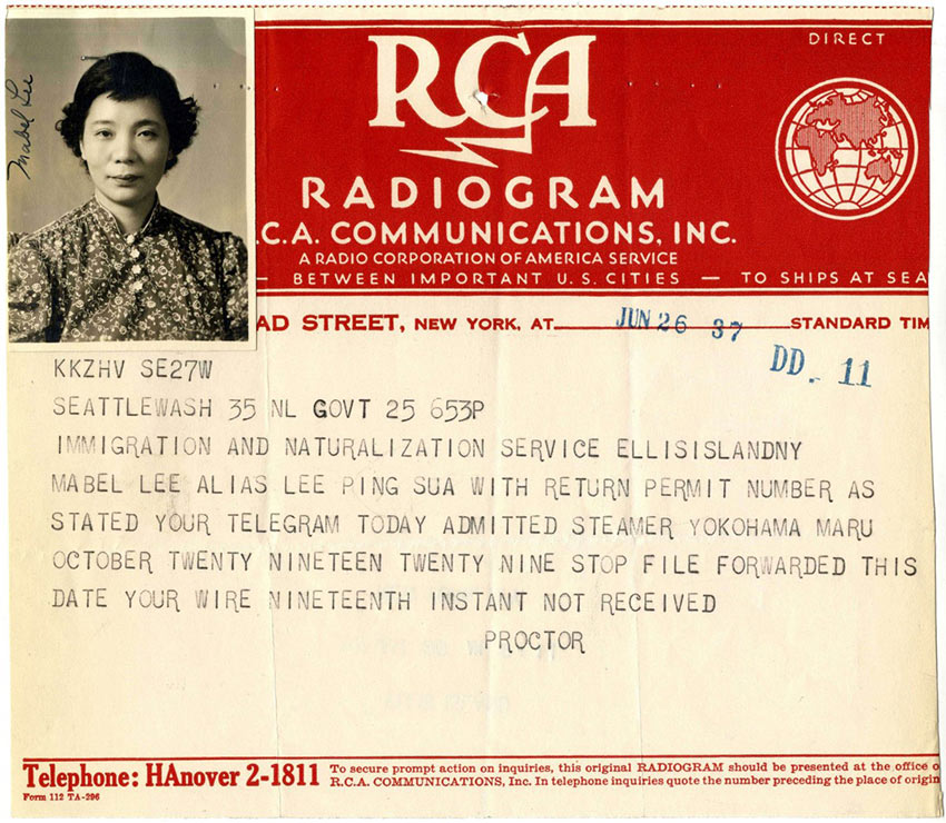 Mabel Ping-Hua Lee radio telegram