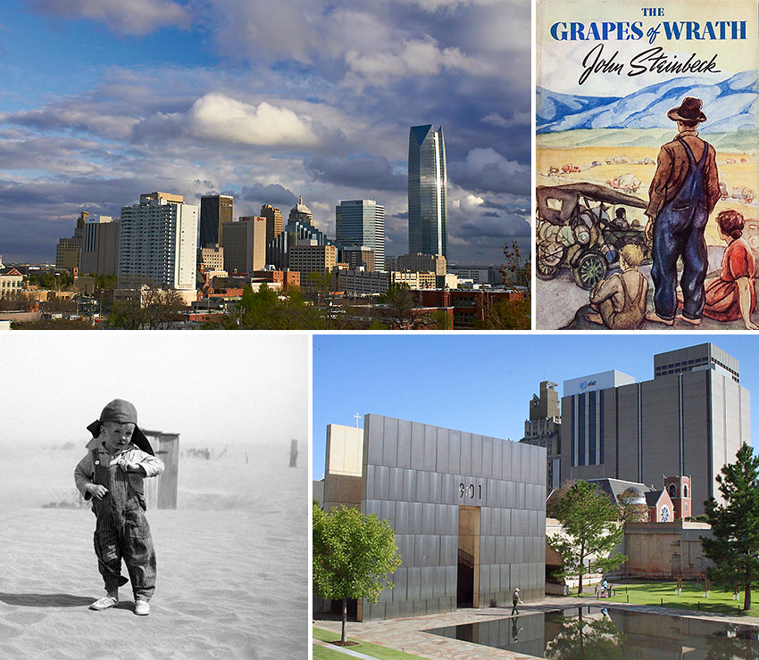 scenes from Oklahoma, The Grapes of Wrath and the Oklahoma Dust Bowl