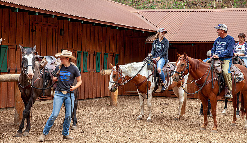 saddling up at the Old Stage Riding Stable