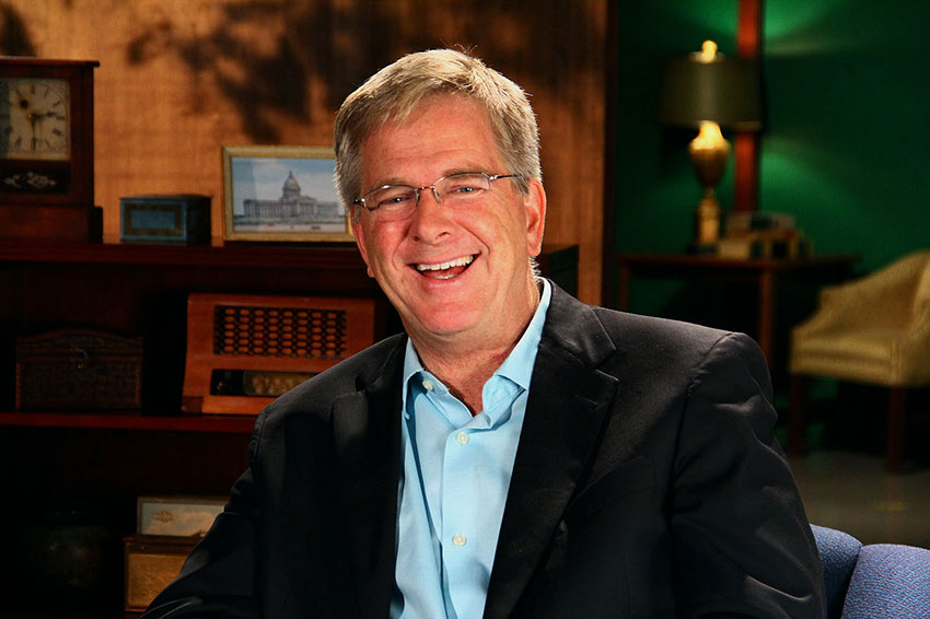 Rick Steves on the set of On The Record OETA