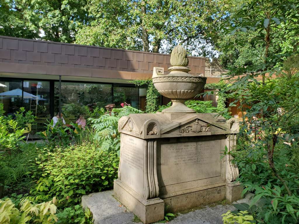 Vice-Admiral William Bligh's gravesite at the Garden Museum. When he was buried, the grounds were still part of St Mary-at-Lambet.